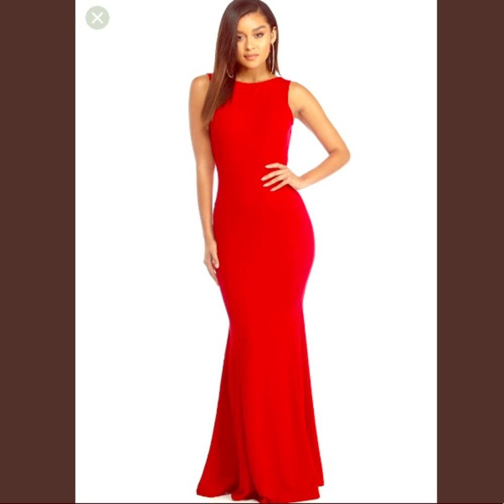 Bailey Red Open Back Crepe Dress